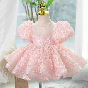 Child Pageant Luxury Evening Ball Gown Birthday Party Dress Girl Lace PartyDress - Picture 1 of 21
