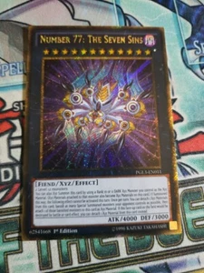 Yugioh Number 77: The Seven Sins - Gold Secret - 1st Ed - NM - PGL3-ENO11 - Picture 1 of 1