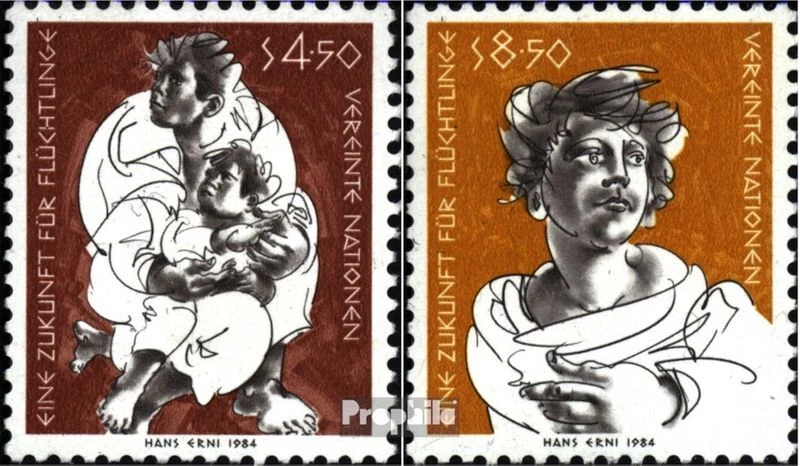 Naciones Unidas - Viena 43-44 sobres primer día 1984 refugiados - Imagen 1 de 1