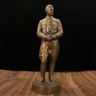 Collect China Decor Old Handwork Brass copper Carved foreign celebrities Statue
