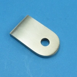 Edelstahl Anschweißlasche 50x30mm mit V2A Rundloch Ø 9 mm K240 Geschliffen VA - Bild 1 von 3