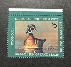 Estampillas WTD - #JDS30 2022 - Estampilla de pato junior **MADISON GRIMM** Como Nuevo OG NH - Imagen 1 de 2