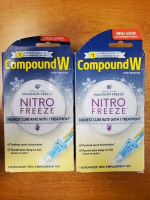 Paquete de 2: compuesto con removedor de verrugas Nitrofreeze 1 pluma/5 puntas ea (exp 11/30/25) 0148-R6P1 Foto 1 de 4