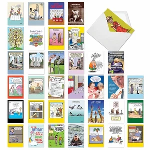 - Variety Pack of 36 Assorted Funny Birthday Greeting Cards Bulk Box Set w/En... - Picture 1 of 7