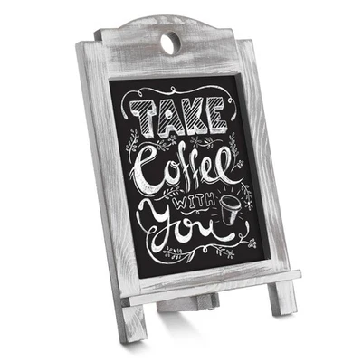  Tabletop Chalkboard Small Boards with Stands Rustic Sign Desktop - Image 1 of 4