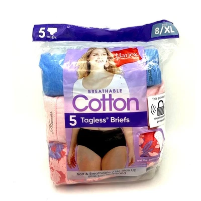 Трусы Hanes мягкие дышащие хлопок 5 без бирок ультрамягкий пояс размер 8/XL - Изображение 1 из 4