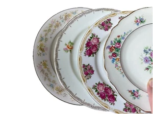 Set 4 Vintage Mismatched China Bread, Cake, 6'' -6.5'' Dessert Plates Mix #11 - Picture 1 of 14