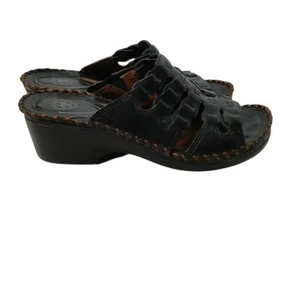 Ariat AS Leather Woven Heeled Slide Sandal 10009331 Womens Size 7B Black - Image 1 of 4