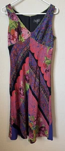 Vtg Y2k 90’s ABS Allen Schwartz Lace Design Dress 10 Fairy Romantic Beads Artsy - Picture 1 of 8