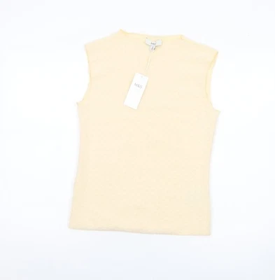 Marks and Spencer Womens Yellow Lace Tank Top Size 12 Regular — 第 1/4 张图片