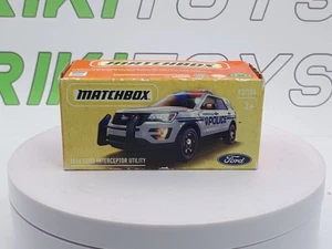 Ford Interceptor Police Matchbox 1/60 Bianco 2016 - Foto 1 di 3