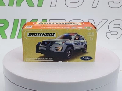 Ford Interceptor Police Matchbox 1/60 Bianco 2016 - Immagine 1 di 3