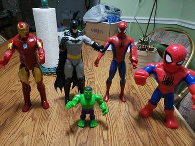 Tres figuras de acción de superhéroes de 12" de Marvel DC Comics + Spiderman de 10" y Hulk de 5" Foto 1 de 4
