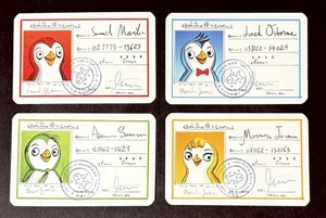 2016 Ice Cool Box In A Box Game Replacement 4 Penguin ID Card Parts - Picture 1 of 2