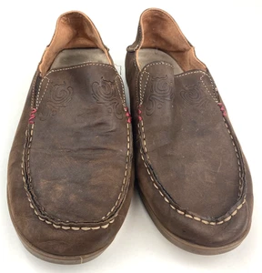 Olukai Moloa Brown Leather Slip On Convertible Casual Slippers Shoes Mens 9.5 - Picture 1 of 12