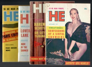 Lot of 4 HE Men's Cheesecake Digest Magazines 9/57, 5/59, 1/59, 10/58 - Picture 1 of 13