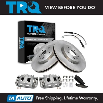 Kit de pastillas de freno delanteras y rotor de cerámica TRQ para Ford Explorer 2011-2015 Foto 1 de 4