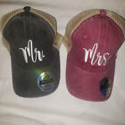 Hepandy Mr and Mrs Embroidered Baseball Caps, One Size, Mesh Back, Adjustable