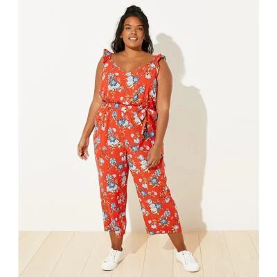 Mono LOFT Plus Vine Tie Front talla 24 rojo blanco Foto 1 de 4