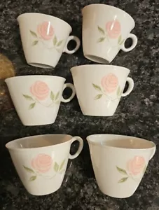 Set Of 6 Franciscan Pink-A-Dilly Tea Cups EUC - Picture 1 of 8
