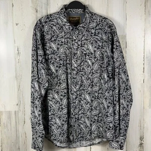 Wrangler Retro Premium Cachemira Manga Larga Perla Botón a Presión Para Hombre Talla L-085 - Imagen 1 de 9