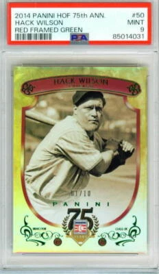 2014 Panini HOF 75th Anniversary  #50 HACK WILSON Cubs -#'d 1/10-  (1/1) PSA 9 - Image 1 of 2