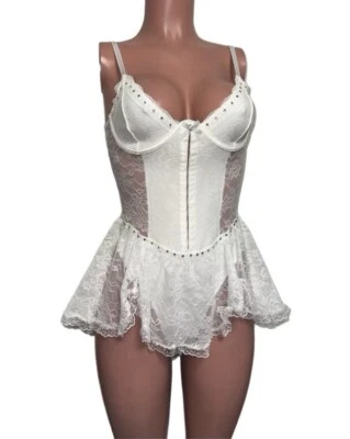 Vestido tutu de renda branco anjo pedras de fadas sem alças boa bruxa cosplay festa RAVE - Imagem 1 de 4