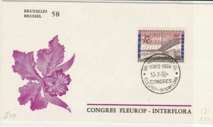 Belgium 1958 Interflora Exhibition Congress Cancel Stamps Cover Ref 25450 - Picture 1 of 2