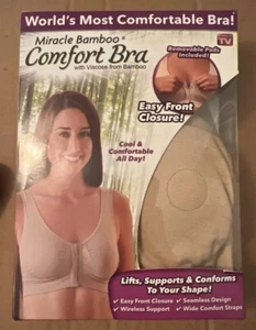 Miracle Bamboo Comfort Bra - Nude- 2XL ( Bust 43-46) - Picture 1 of 18