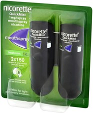 NICORETTE QUICKMIST 2x150 MOUTHSPRAY NICOTINE FRESHMINT STOP SMOKING AID 