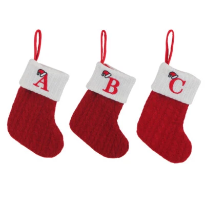 Initial 26 Letters Christmas Stockings,Red Christmas Stockings with Initial