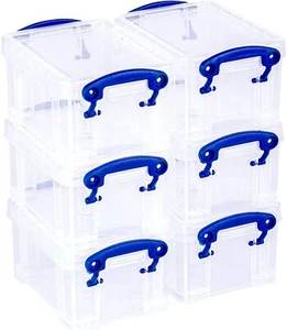 Really Useful Box 0.3 Litre Plastic Storage Box Clear (Pack of 6) - Picture 1 of 5