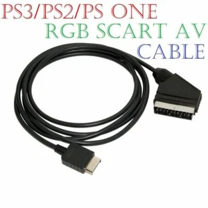 Real RGB Scart Cable for Playstation 1 2 3 PS1 PS2 PS3 Console AV Lead 1.8m - Picture 1 of 3