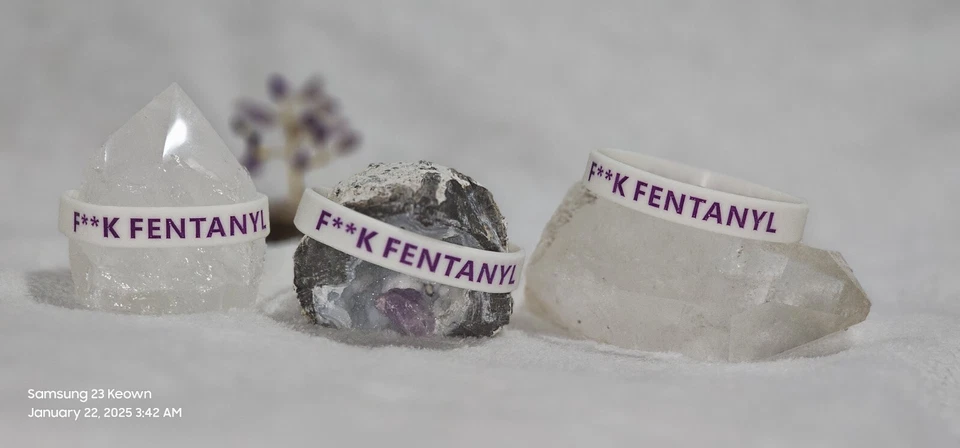 3 Brand New FENT. Overdose Awareness Bracelets, glow in the dark - Image 1 of 4