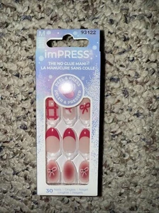 Kiss PRESS ON NAILS CHRISTMAS 30 MED ALMOND TIPS YULE BE HAPPY NUDE MIT ROTEM BAND - Bild 1 von 2