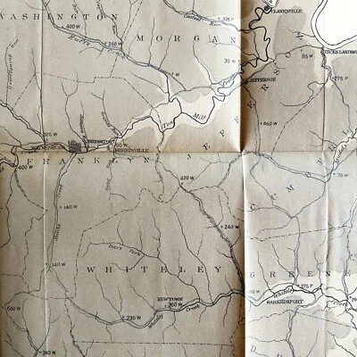 Map Coal Outcrops 1878 Geological Greene County Pennsylvania Victorian DWZ1 - Image 1 of 4