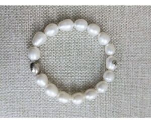 Silpada "Shine On" Stretch Freshwater Pearl & Sterling Silver Bracelet B2894