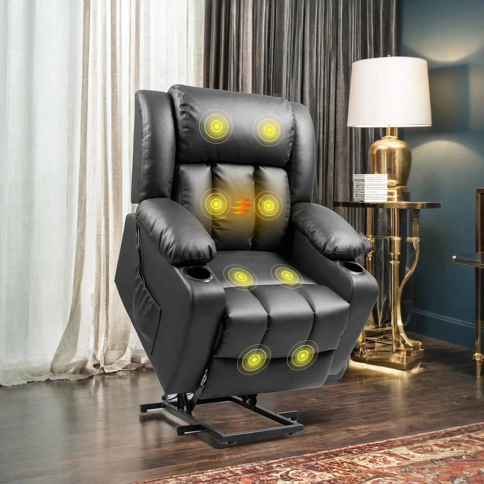 FlexiSpot Elderly Power Lift Recliner Chair Sofa Massage and Heat Cup Holders  - Image 1 of 4