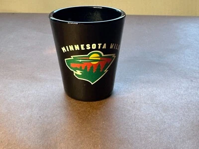 Minnesota Wild NEGRO Logo Cabeza Shot Glass NHL Hockey Nuevo Foto 1 de 4