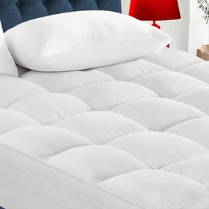 Queen Mattress Topper for Back Pain - Extra Thick Cooling Mattress Pad Cover - Picture 1 of 7