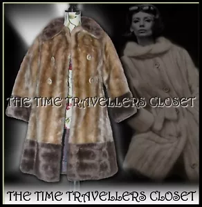 VINTAGE 1950S LISTER MINQUILLA LUXURY BLONDE MINK FAUX FUR COAT JACKET UK8 10 12 - Picture 1 of 7