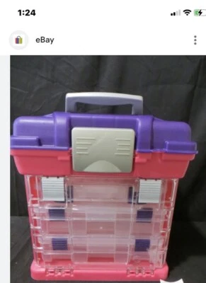 Caja de herramientas Craft Stow N Go 1363: bolso de álbum de recortes rosa y púrpura; organizador de joyas Foto 1 de 4