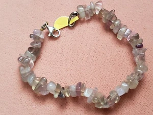 Hand- Made GENUINE * AMETHYST * BRACELET 7.5" Long,Sterling925 Lock-Made in USA - Picture 1 of 7