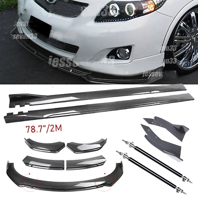 For Toyota Corolla Carbon Fiber Front Bumper Rear Splitter Spoiler Side Skirt - Image 1 of 4