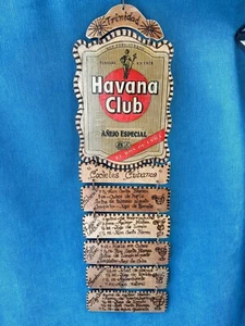 Vintage HAVANA CLUB RUM- Cocktail menu TRINIDAD BAR ORIGINAL - 60 cm 8 link WOOD - Picture 1 of 11