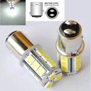 2x 1157 BAY15D P21/5W 18LEDs White Brake Tail Parking Backup Light Dual filamen - Picture 1 of 6