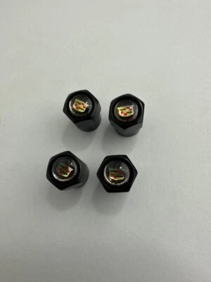 Set of 4 Universal Cadillac Black Wheel Stem Air Valve Caps E1EA0b59B - Image 1 of 4
