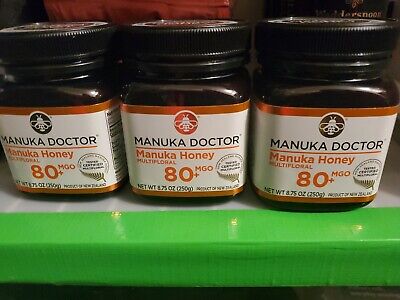 🍯🍯🍯Lot Of 3-Manuka Doctor Multifloral Certified 80+ MGO Honey - 8.75oz🐝 • 39.51€