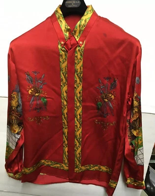 Camisa masculina CDS Creme De Silk Couture by Egdon Heath 100% seda tamanho P vermelha - LEIA - Imagem 1 de 4