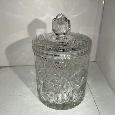 Tarro de galletas - Cortado a mano 24% plomo - Hecho en Polonia - Starburst y corte diamante Foto 1 de 4